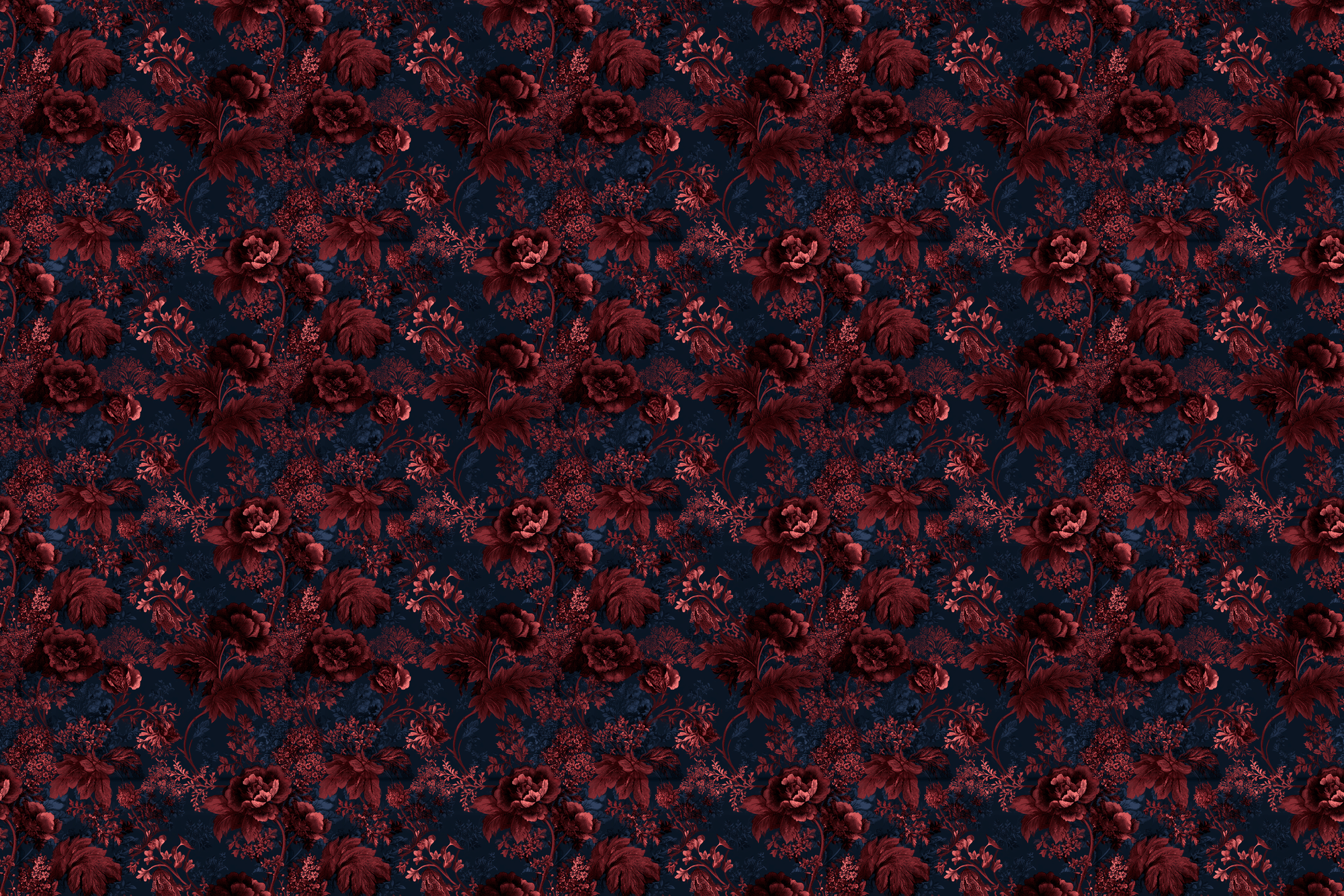 Burgundy Blooms: Dark Floral Wrapping Paper