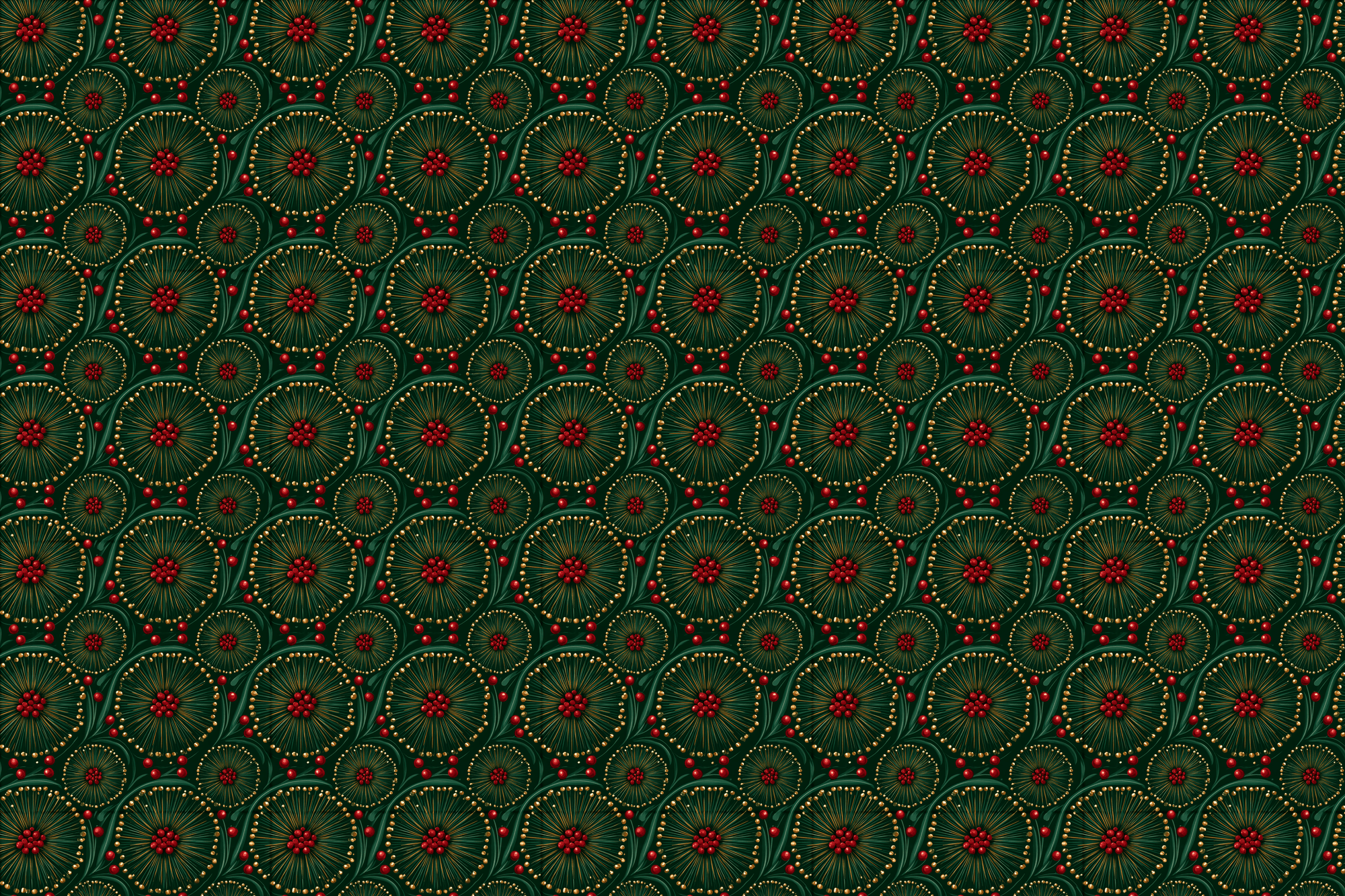 Bountiful Berries: Vintage Botanical Christmas Wrapping Paper