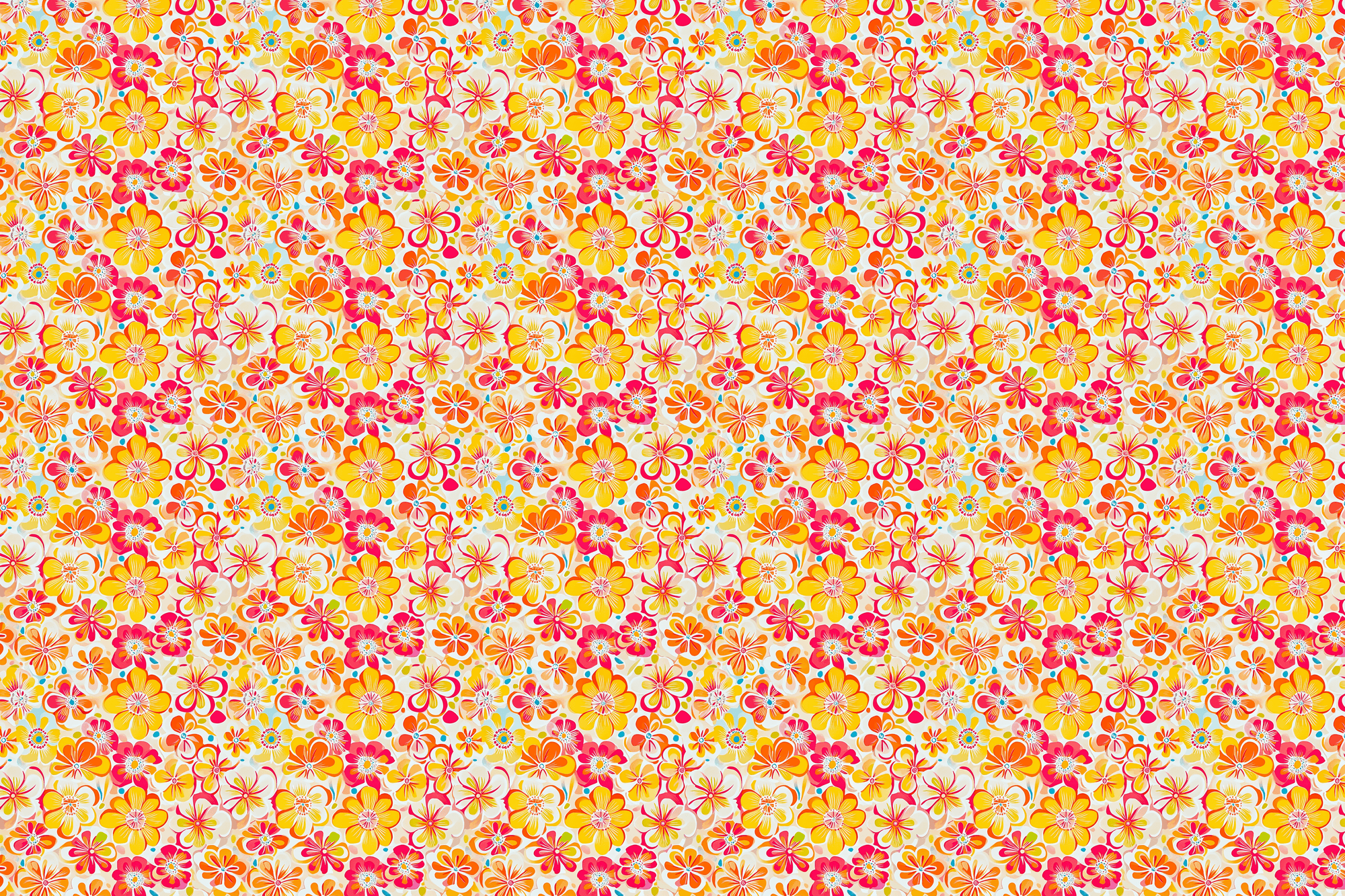 Blossoming Brights: Floral Wrapping Paper
