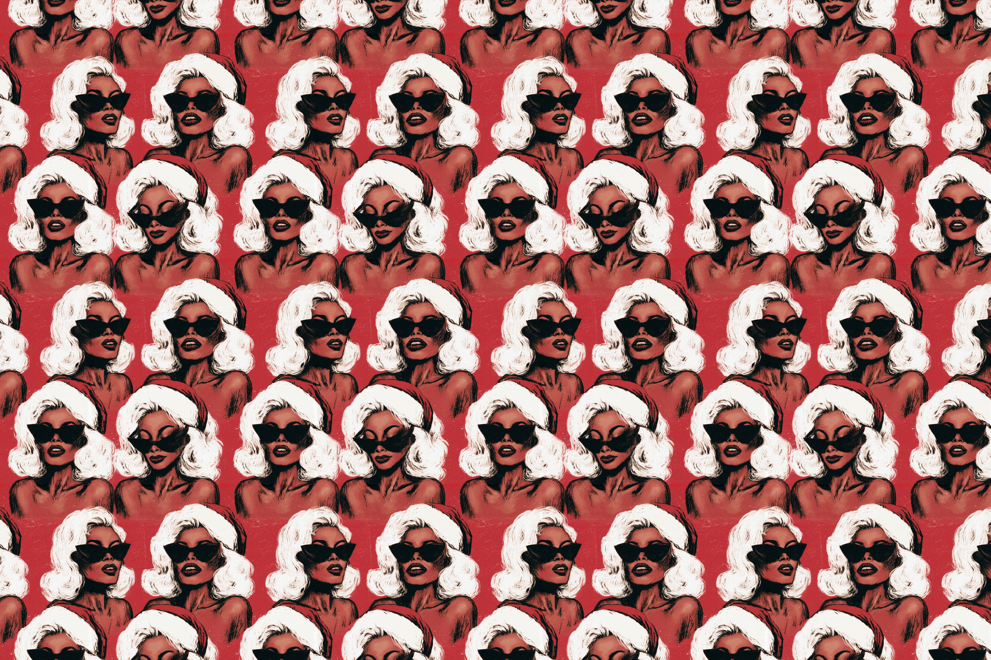 Pulp Noel: Black Mrs. Claus Christmas Wrapping Paper