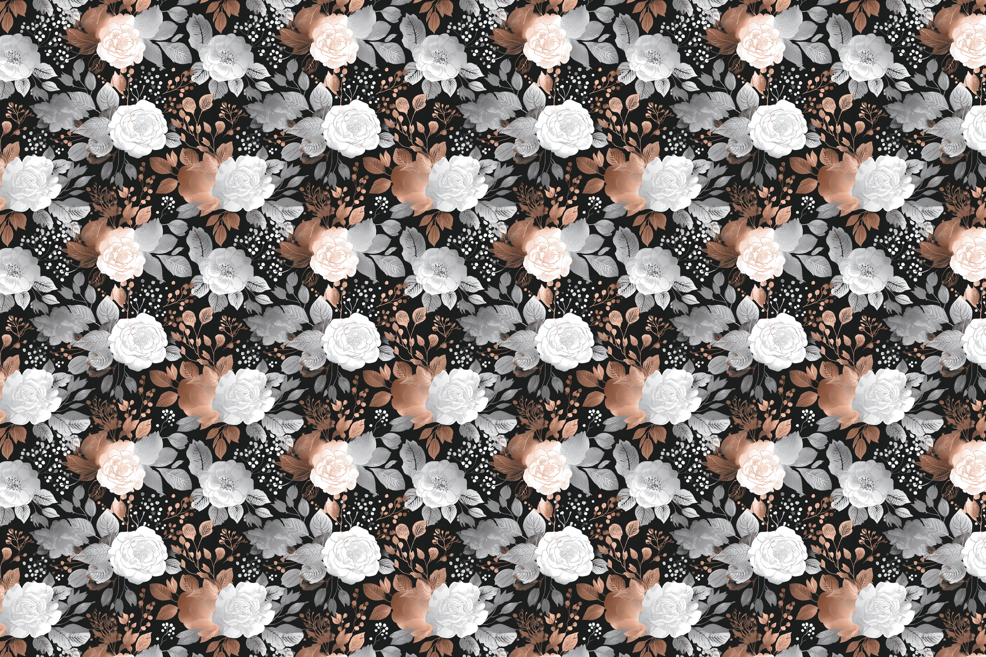 Rose Gold Grandeur: Floral Gift Wrap