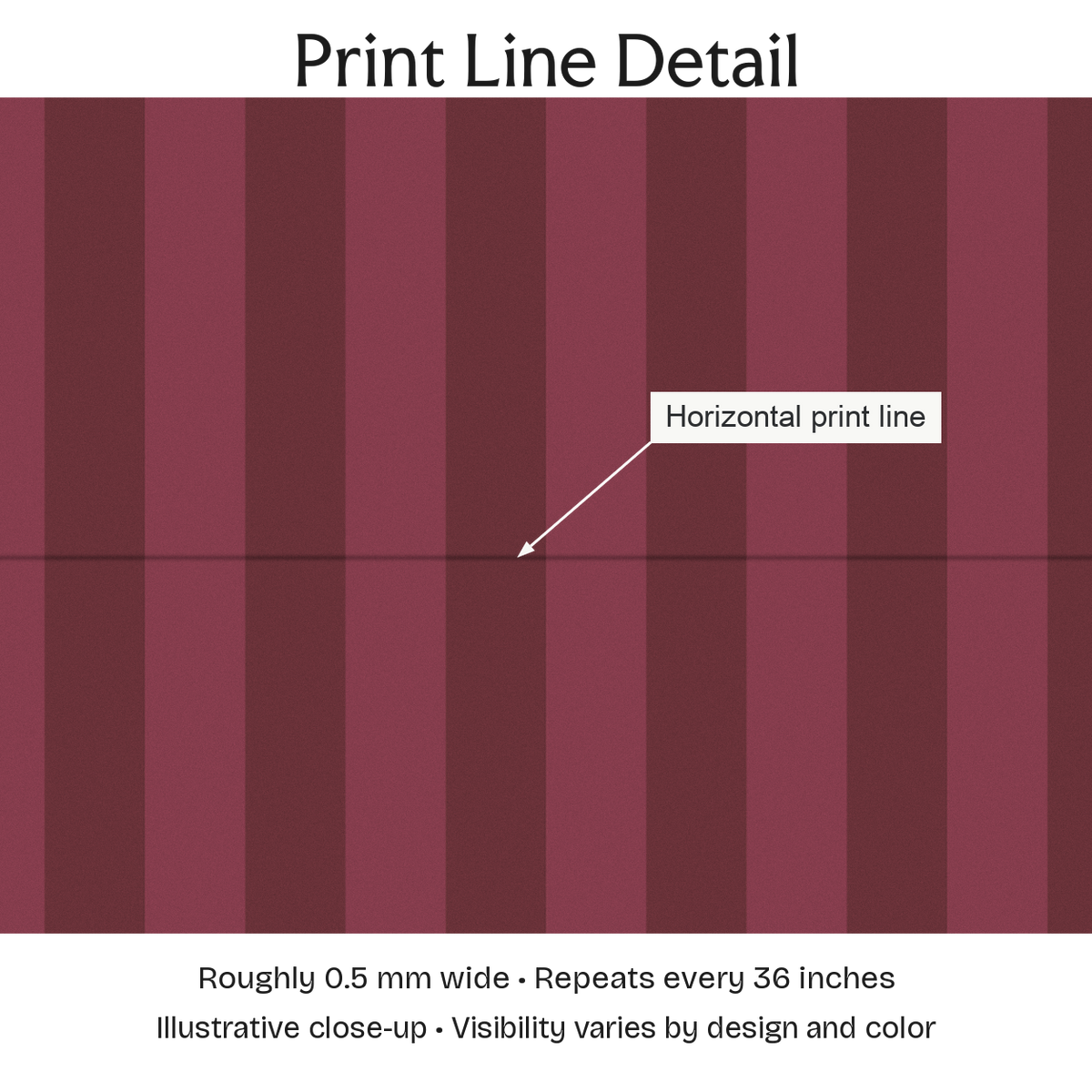 114625 — Print Line Detail. Illustrative close-up; visibility varies by design and color.