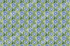 Elegant botanical Hanukkah pattern with blue watercolor Stars of David and green foliage.