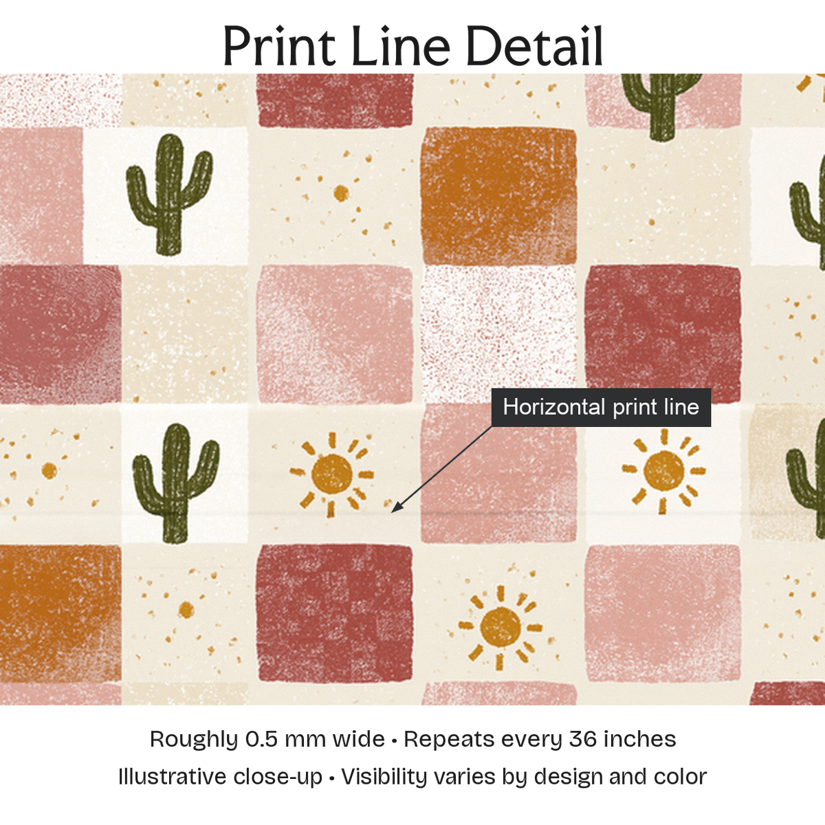 115413 — Print Line Detail. Illustrative close-up; visibility varies by design and color.