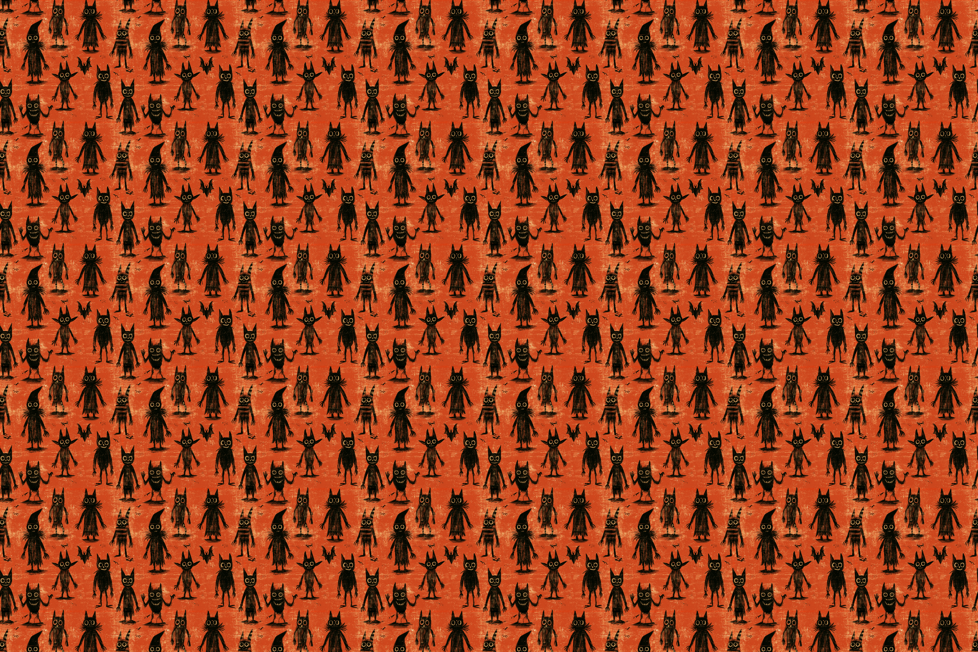 Gothic Goblins: Vintage Halloween Wrapping Paper
