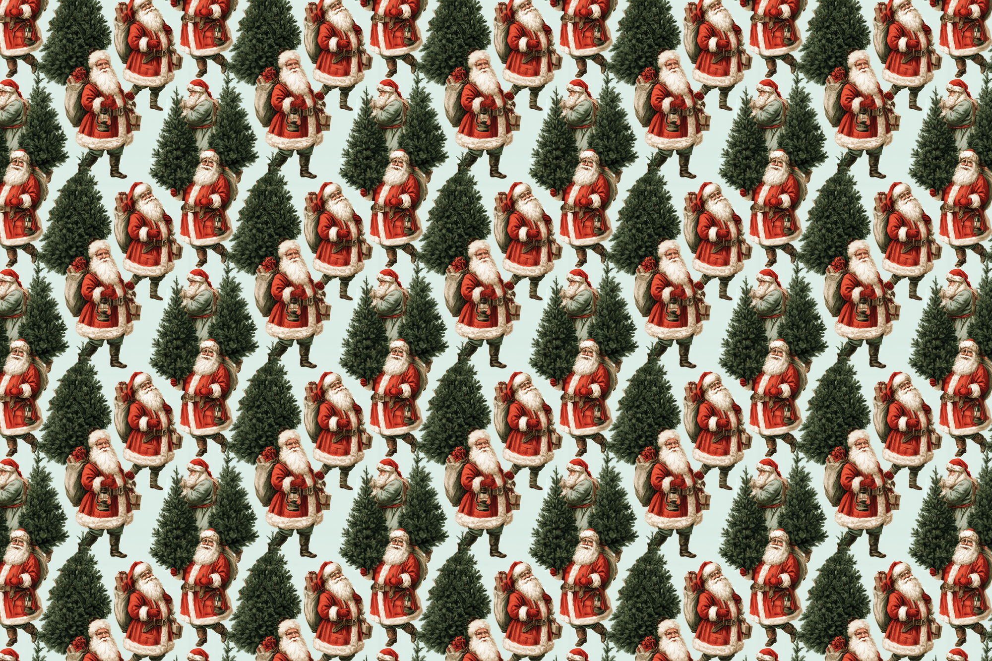 Baby Blue Claus: Vintage Santa Wrapping Paper