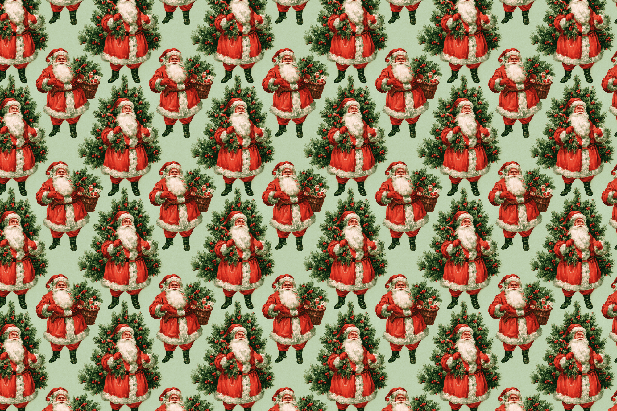 Kringle Fever: Vintage Santa Wrapping Paper