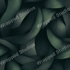 Abstract textural design featuring flowing, curved shapes in shades of green with subtle line details.