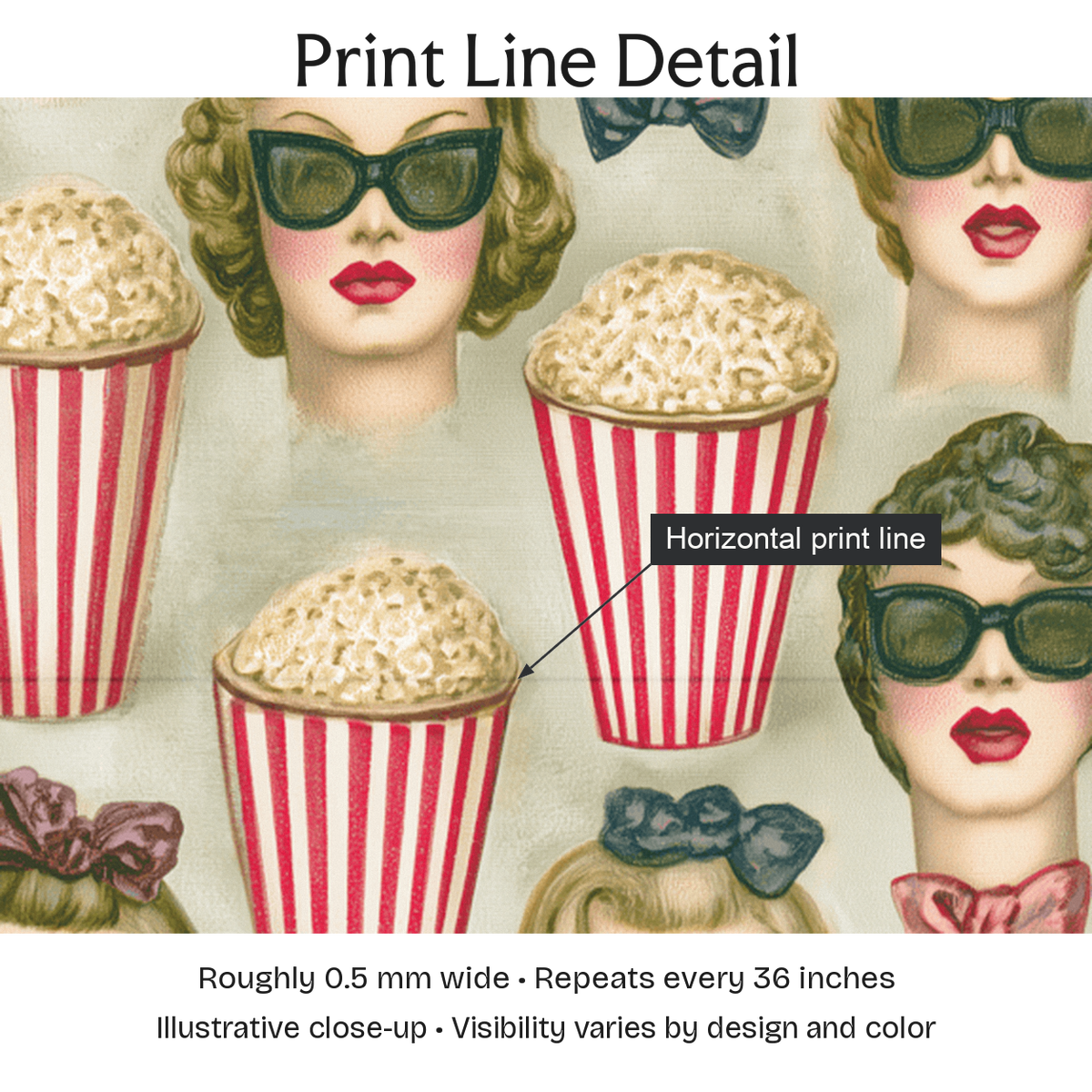 132891 — Print Line Detail. Illustrative close-up; visibility varies by design and color.