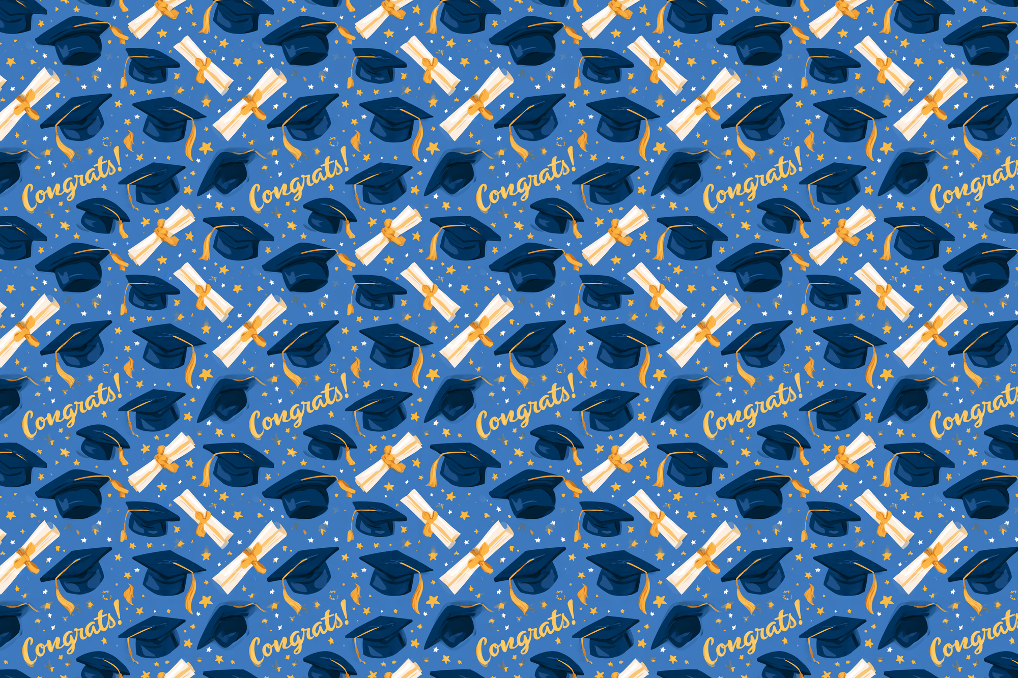 Brainy Blue: Graduation Wrapping Paper