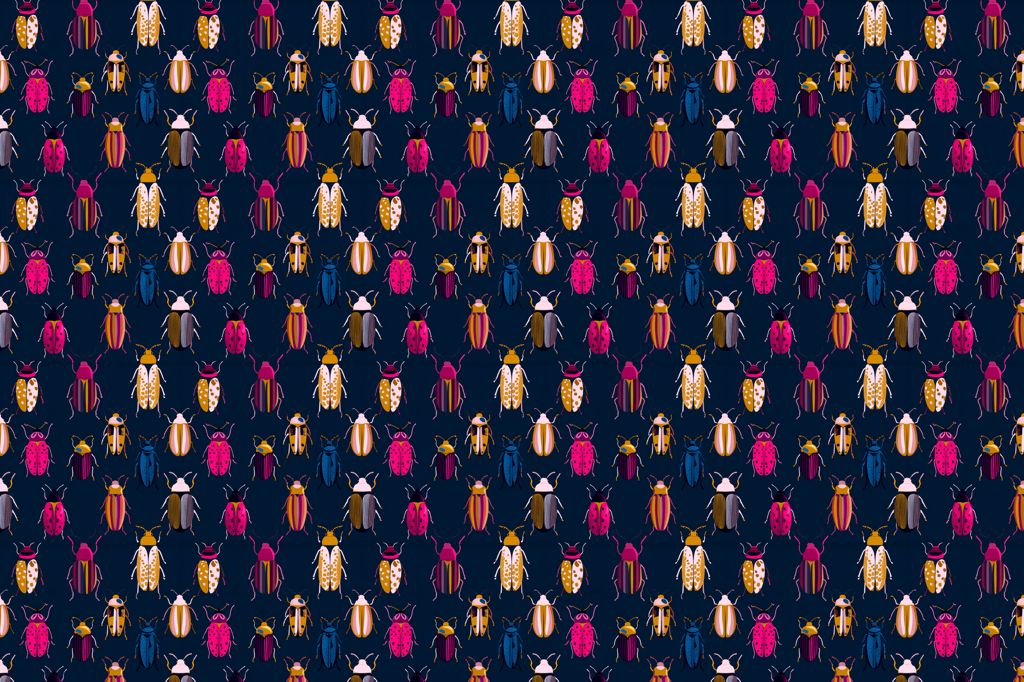 Vibrant Beetle Brigade: Bug Gift Wrap