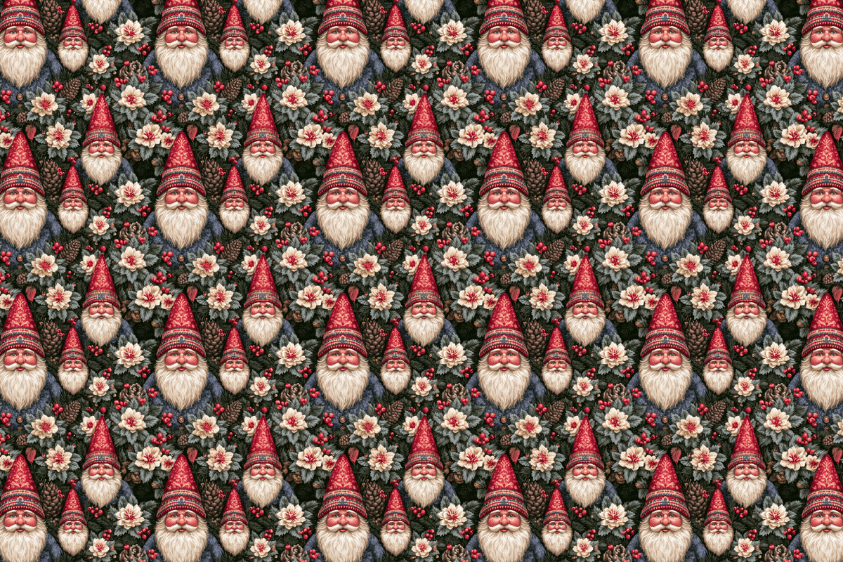 Bearded Botany: Vintage Christmas Gnome Wrapping Paper