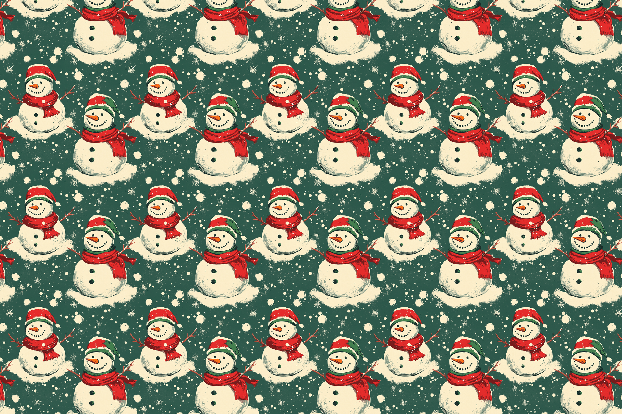 Snowy Smiles: Vintage Snowman Wrapping Paper