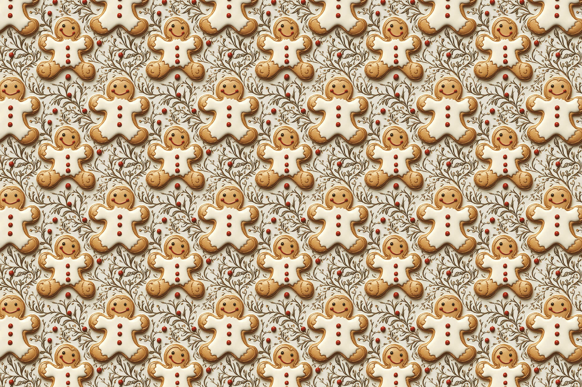 Gingerbread Man Christmas Wrapping Paper: Festive Gift Wrap