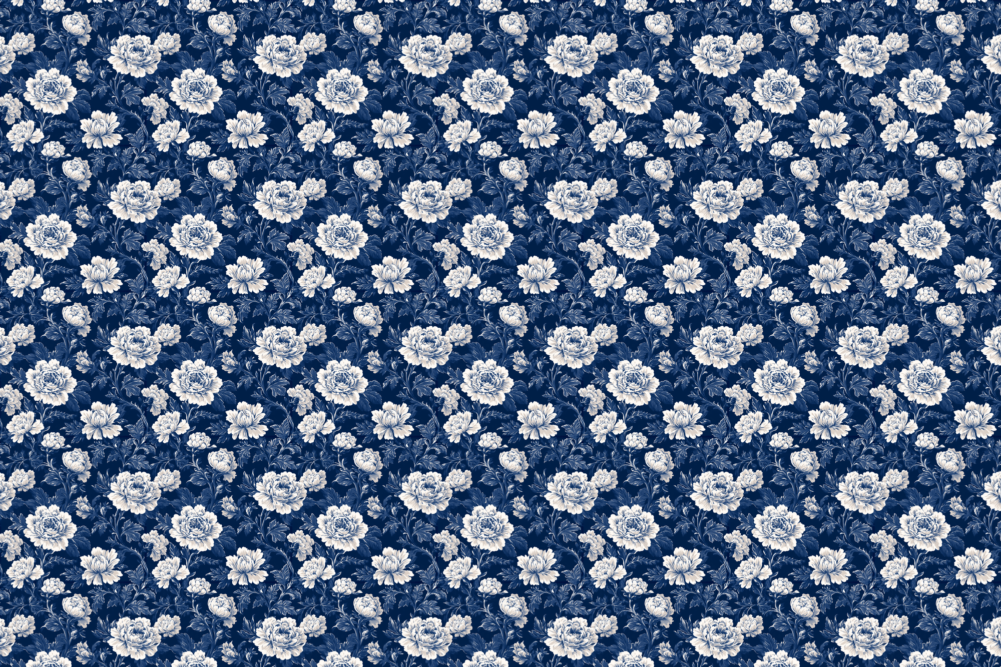 Porcelain Majesty: Vintage Floral Wrapping Paper