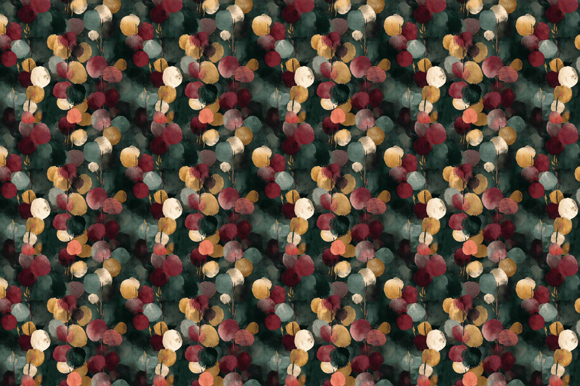 Bold Harvest: Dark Botanical Wrapping Paper