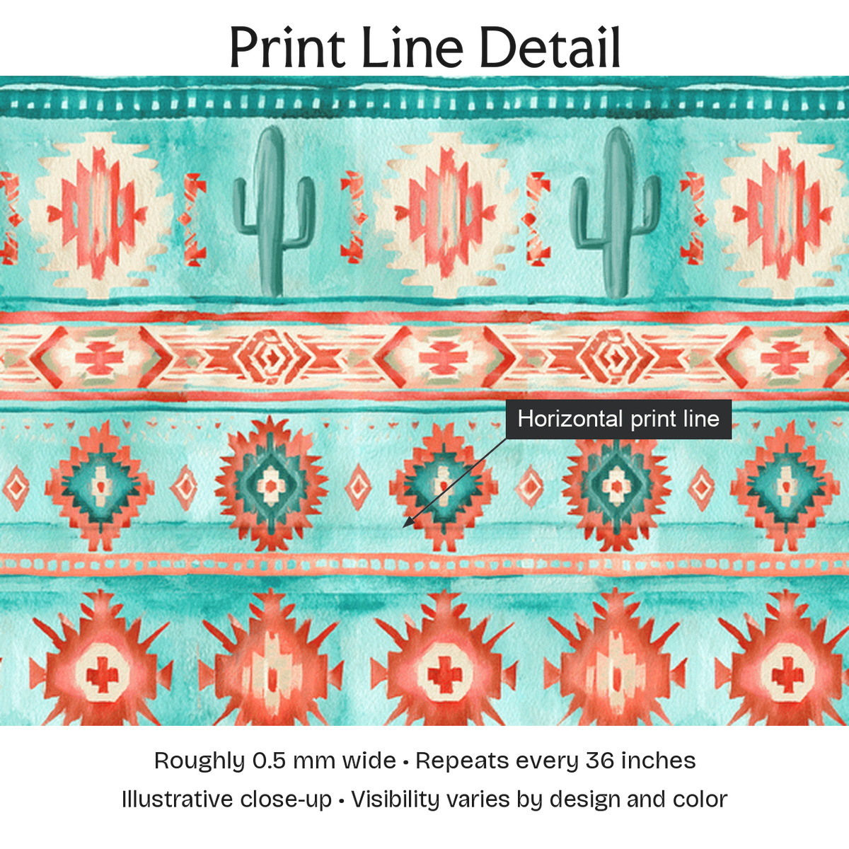 152228 — Print Line Detail. Illustrative close-up; visibility varies by design and color.