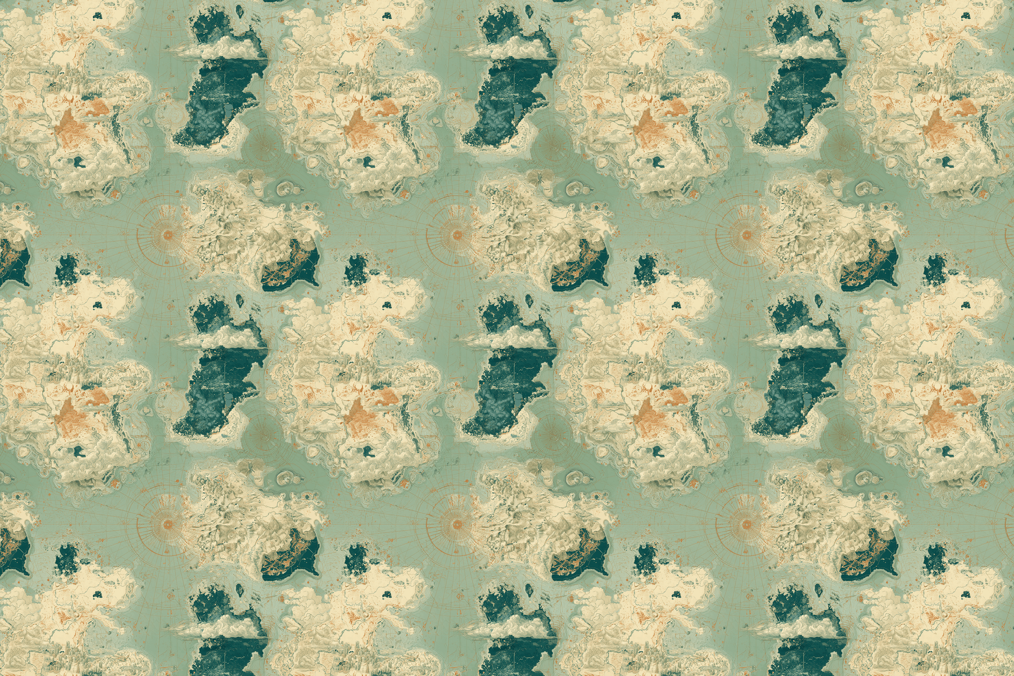 Drowned Cartography: Vintage Map Wrapping Paper