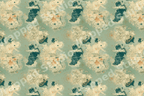 Vintage fantasy map pattern with cream continents and antique nautical details on a sage green background.