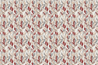 Elegant vintage botanical pattern with climbing red, grey, and beige watercolor leaves.