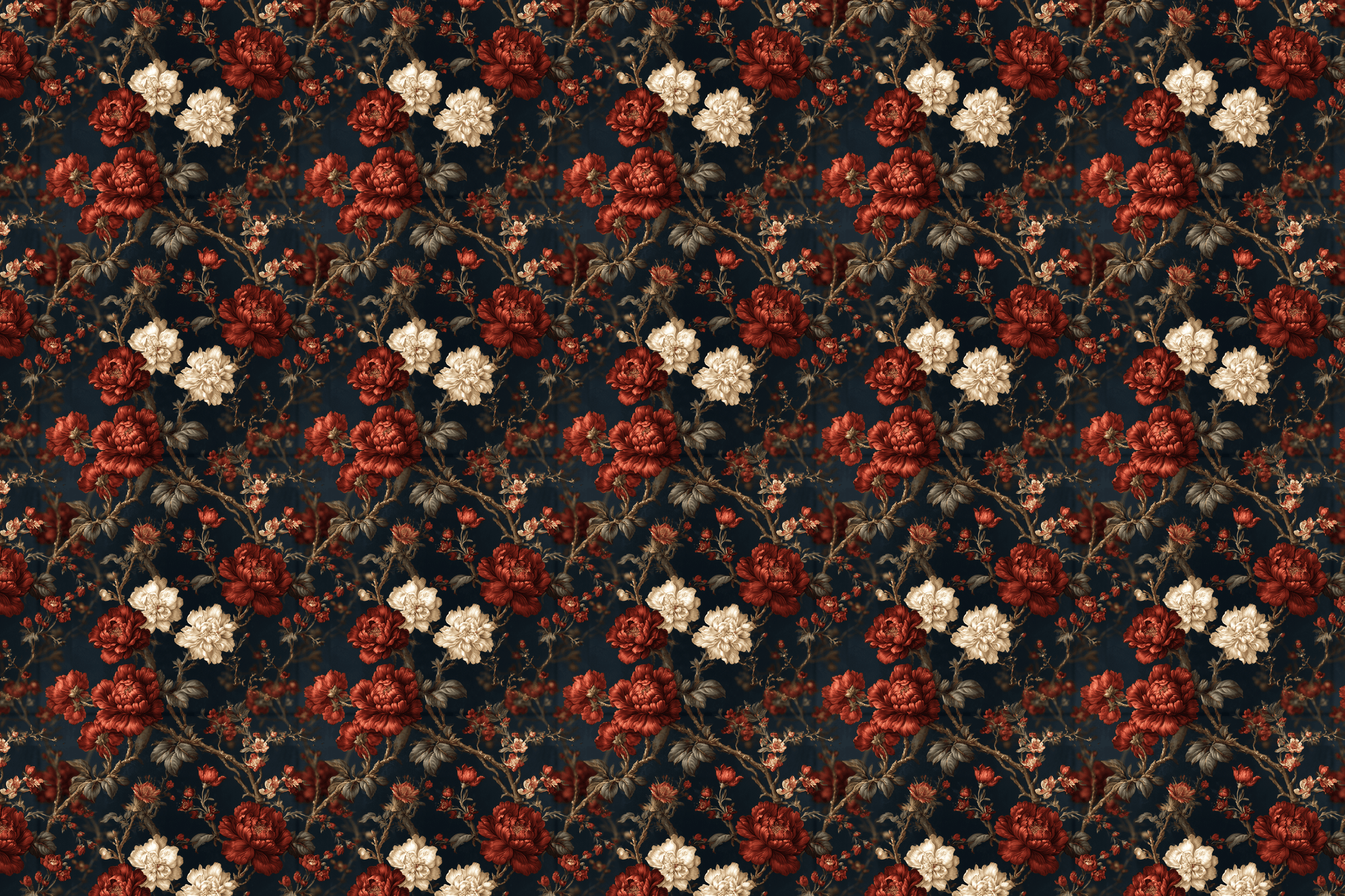 Vintage Velvet: Dark Floral Gift Wrap