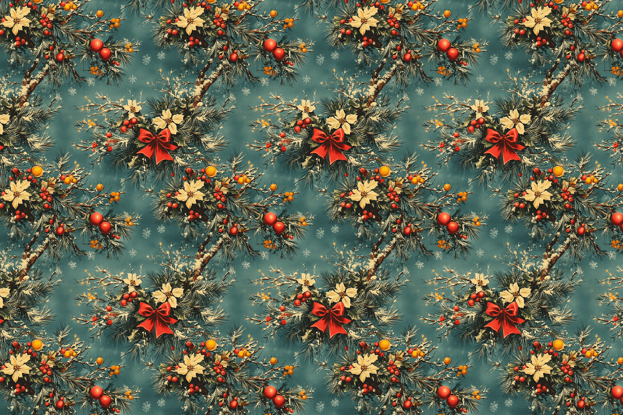 Holly Berry Bow: 1920s Vintage Christmas Wrapping