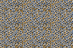Modern abstract geometric pattern with overlapping blue, gold, and grey angular shapes.