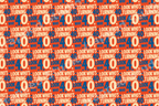 Retro 40th birthday typography pattern in bold red, blue, and cream with a vintage 70s aesthetic.
