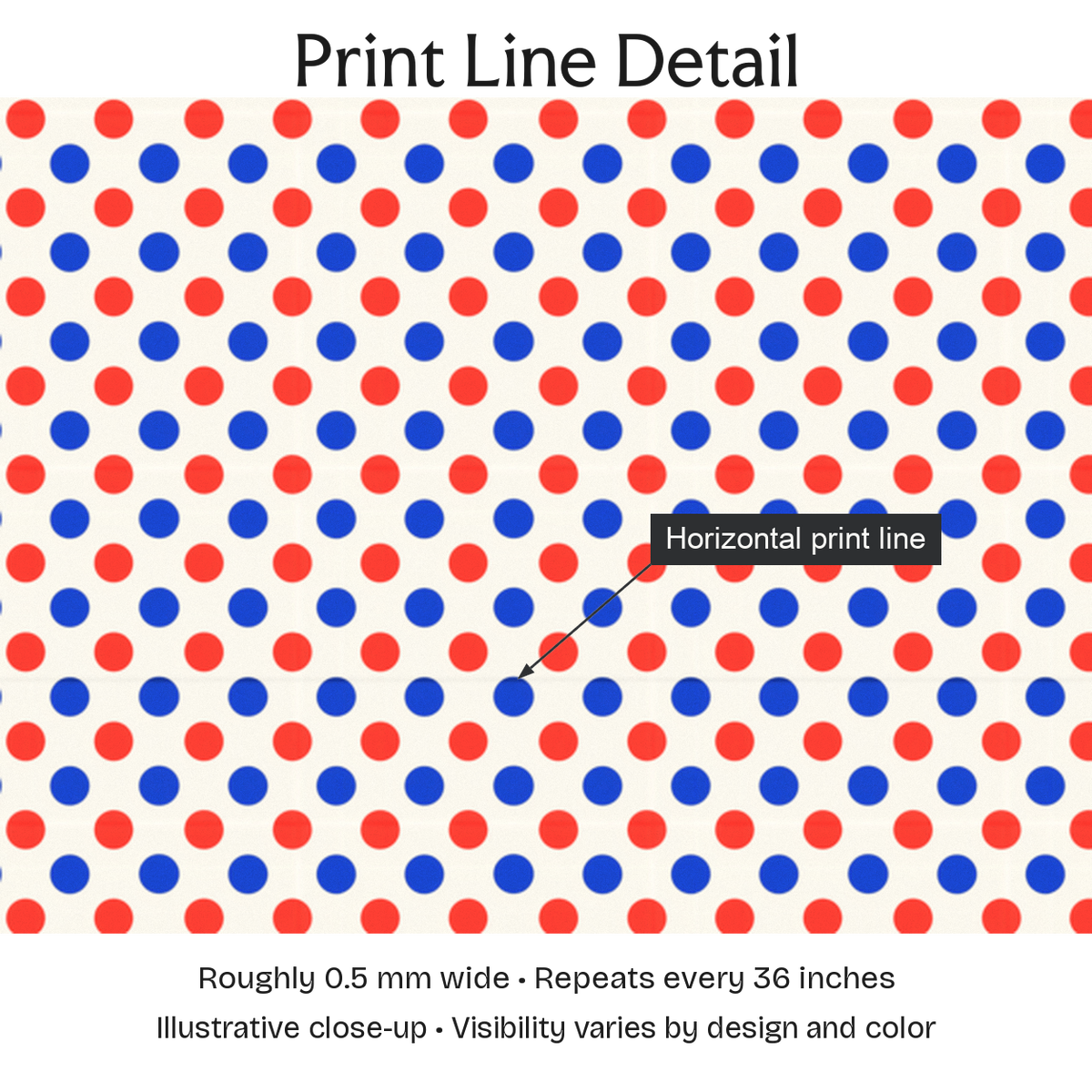 183846 — Print Line Detail. Illustrative close-up; visibility varies by design and color.