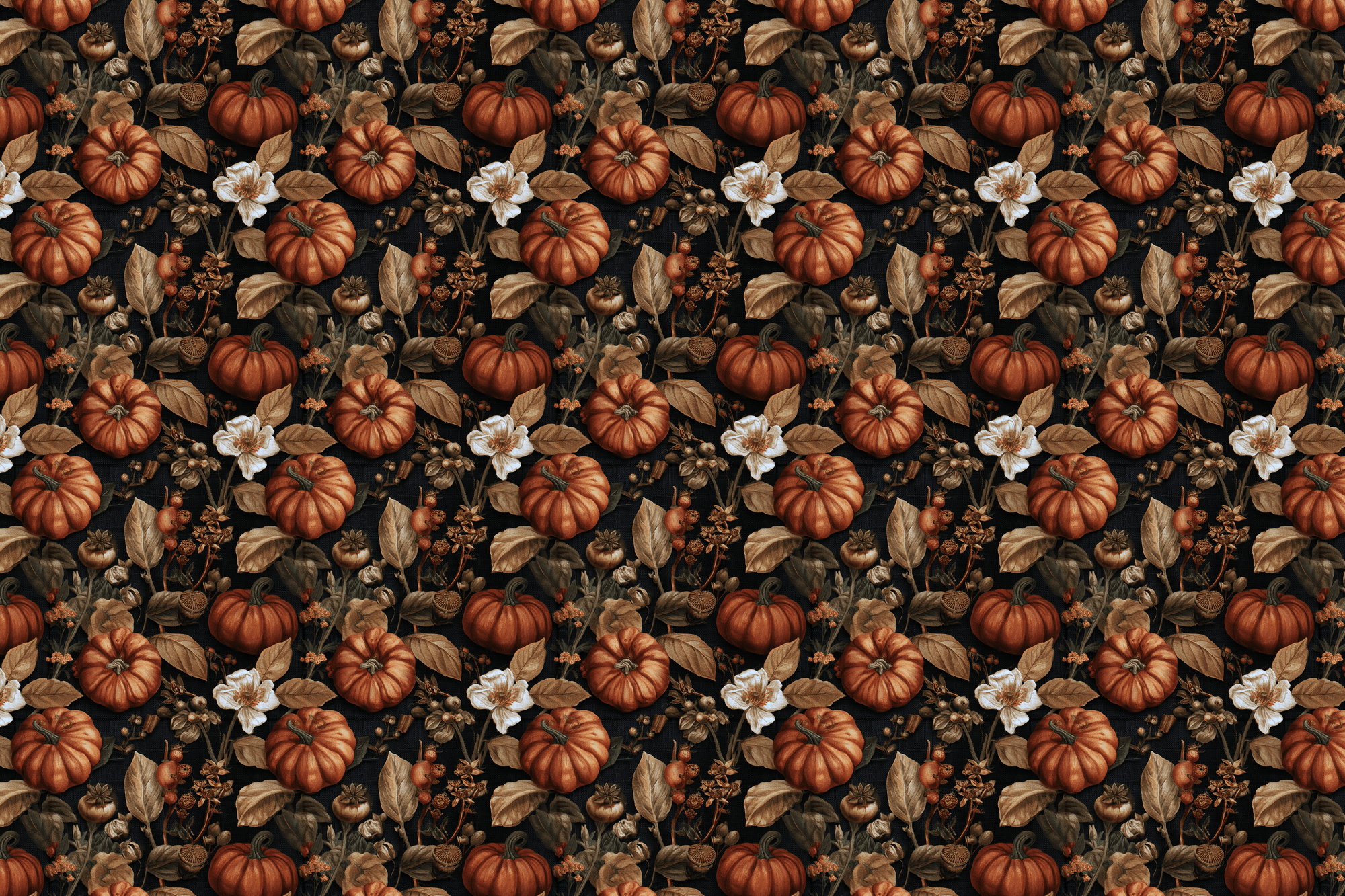 Moody Meadow: Autumn Pumpkin Wrapping Paper