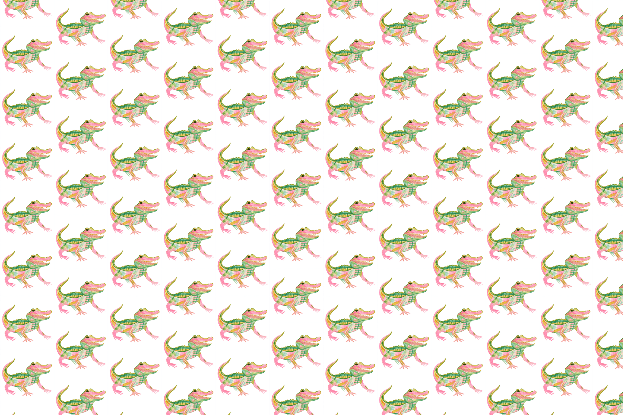 Preppy Predator: Pink Alligator Wrapping Paper