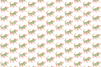 Playful watercolor alligator pattern with cute green and pink reptiles on a white background.