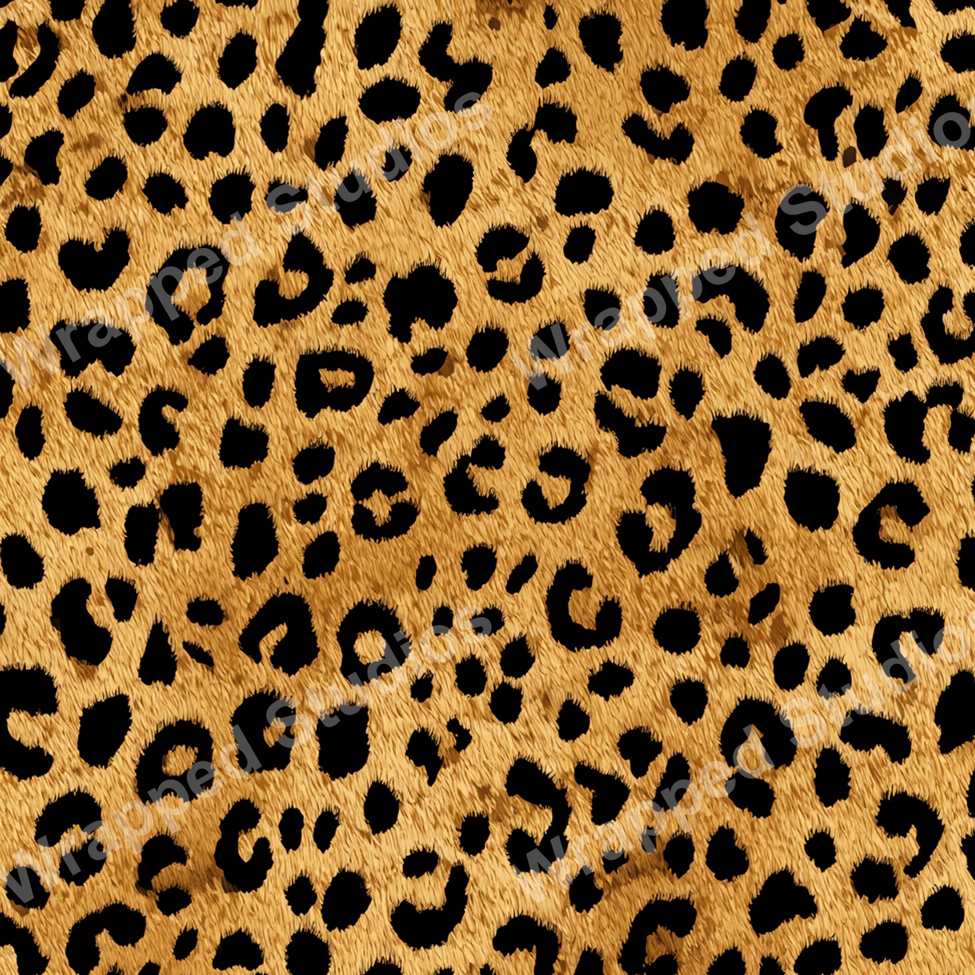 Classic cheetah print pattern in tan and black.
