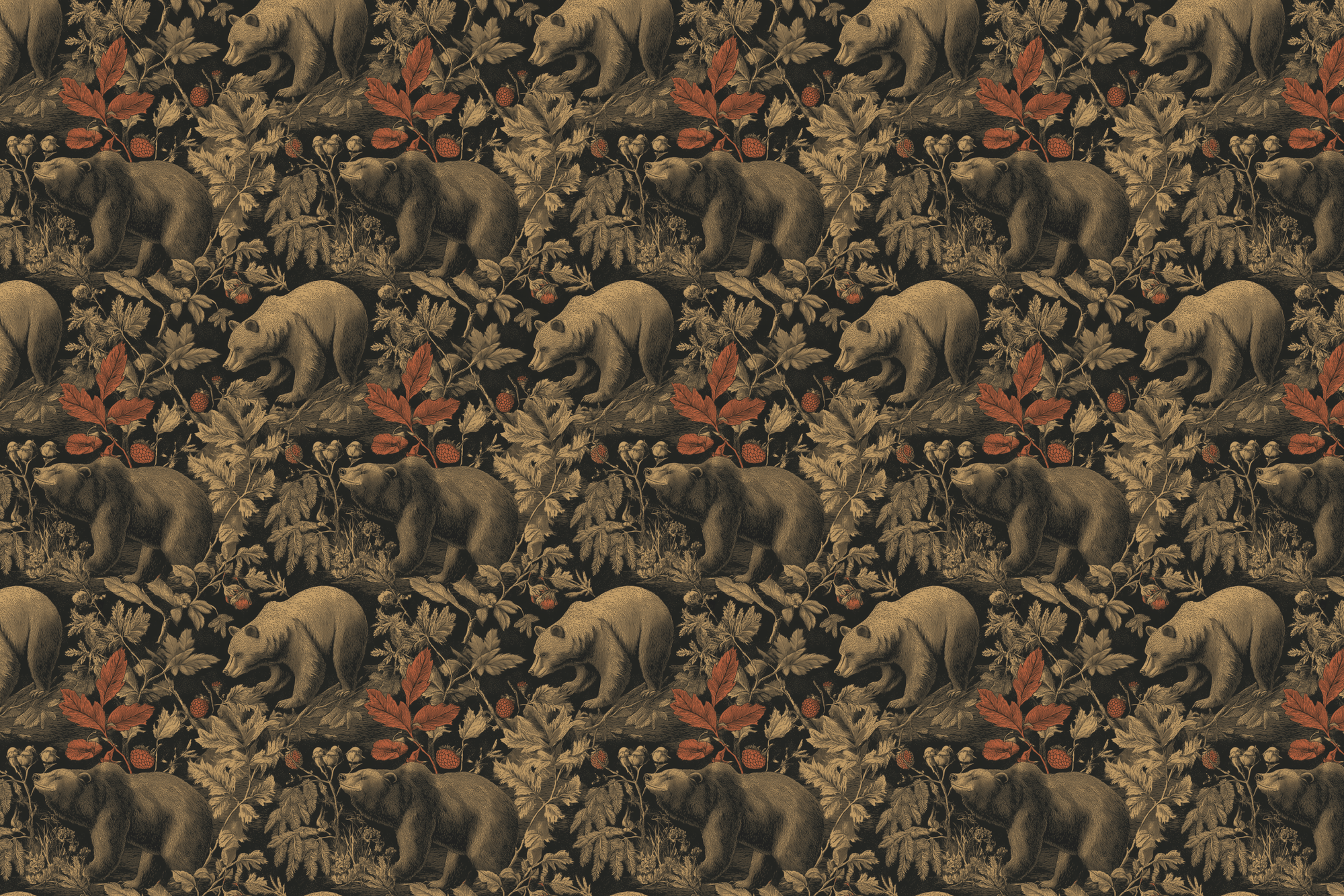 Rustic Roaming: Bear Forest Gift Wrap