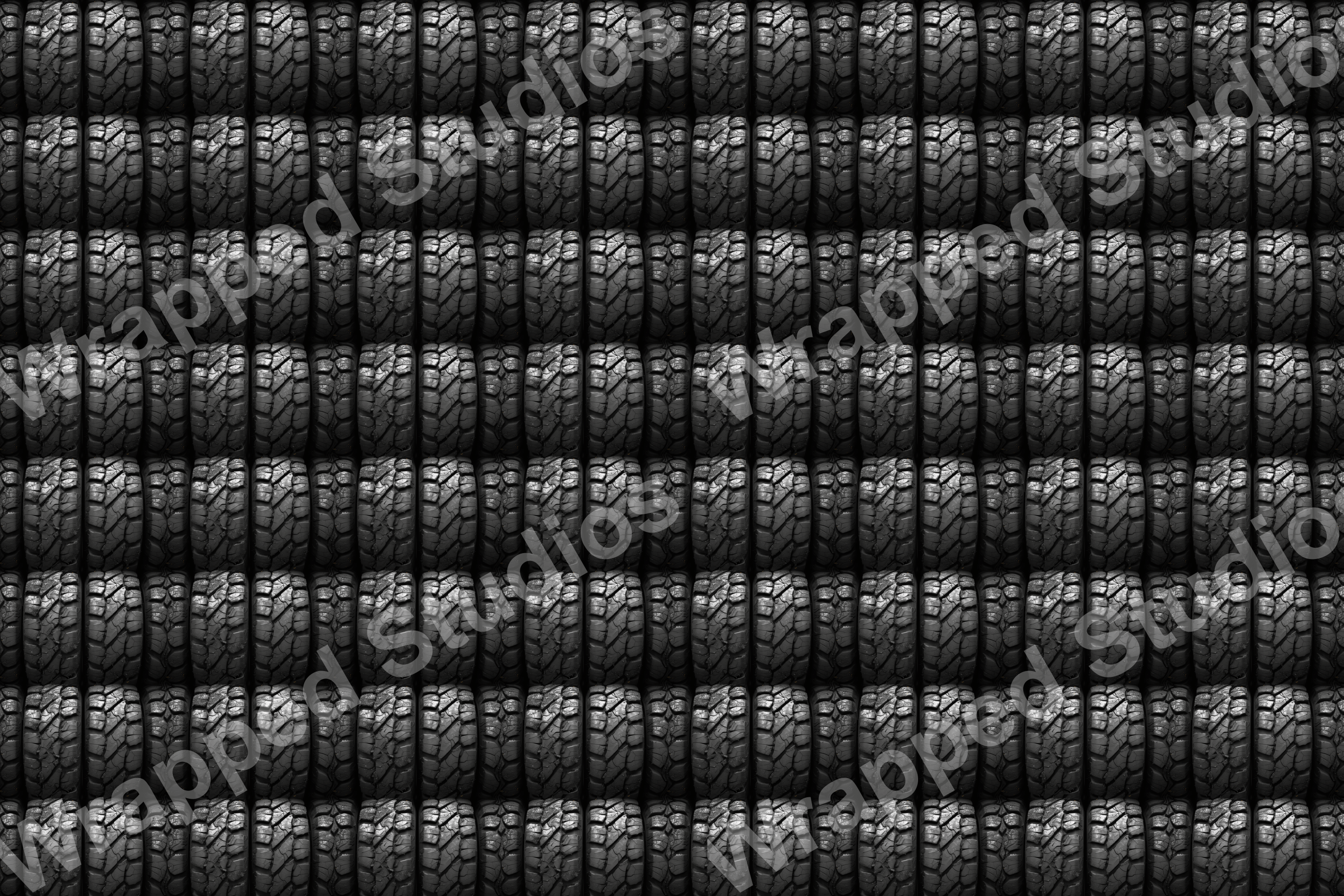 Monochrome tire tread seamless pattern.