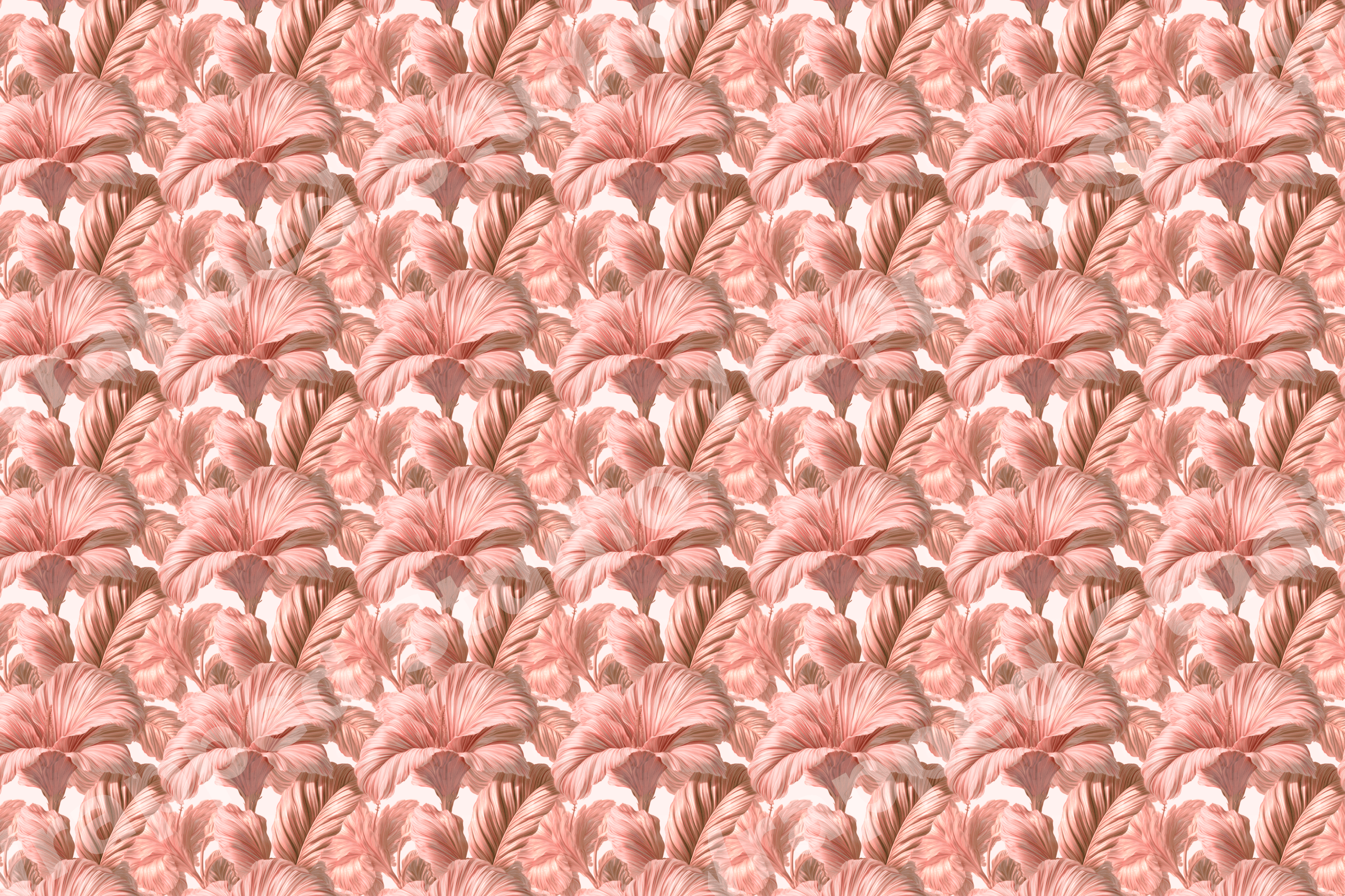 Elegant seamless floral pattern featuring blush pink and rose gold vintage botanical illustrations.