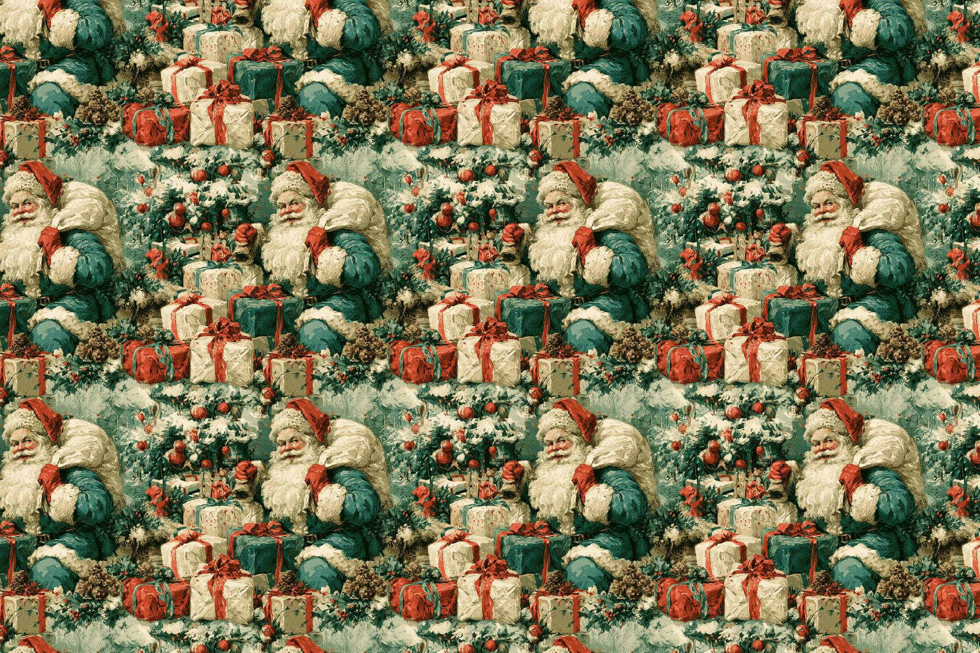 Classic Claus: Vintage Santa Wrapping Paper