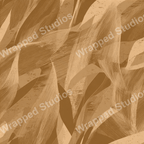 Abstract golden-brown pattern featuring curved, flowing shapes with textured line details.