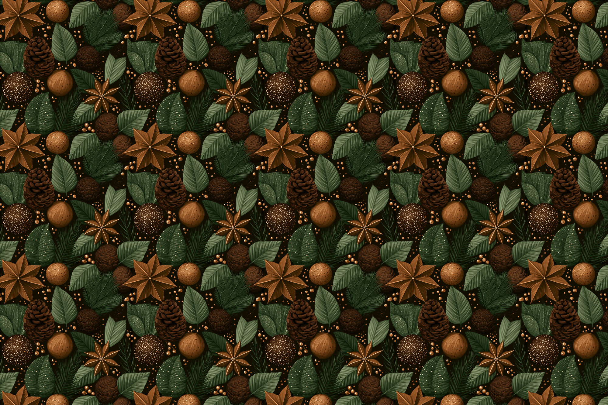 Dark Foliage: Masculine Christmas Wrapping Paper
