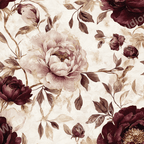 Elegant floral pattern with burgundy and blush peonies on an ivory background.
