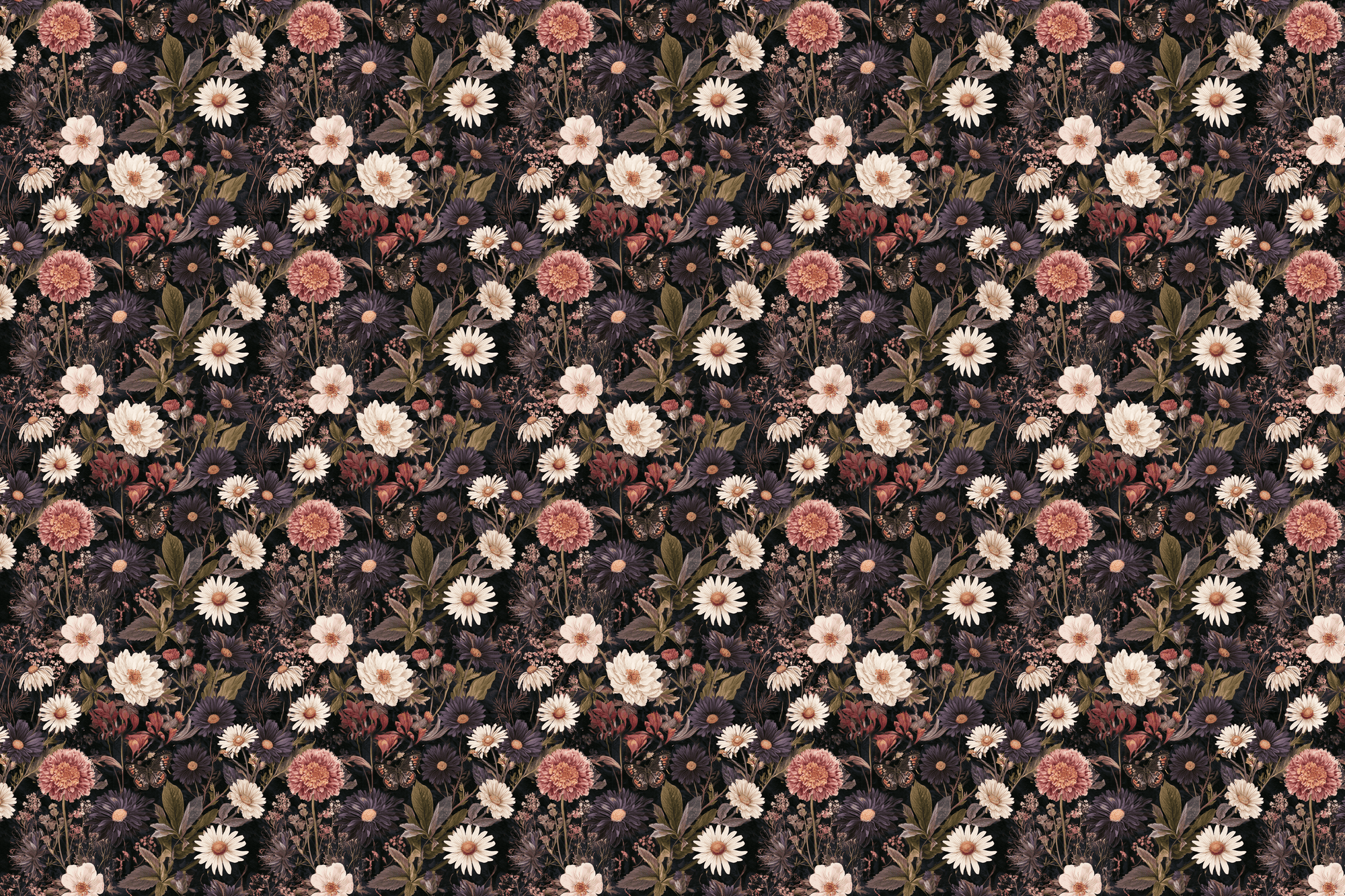 Purple Corsage: Dark Botanical Gift Wrap