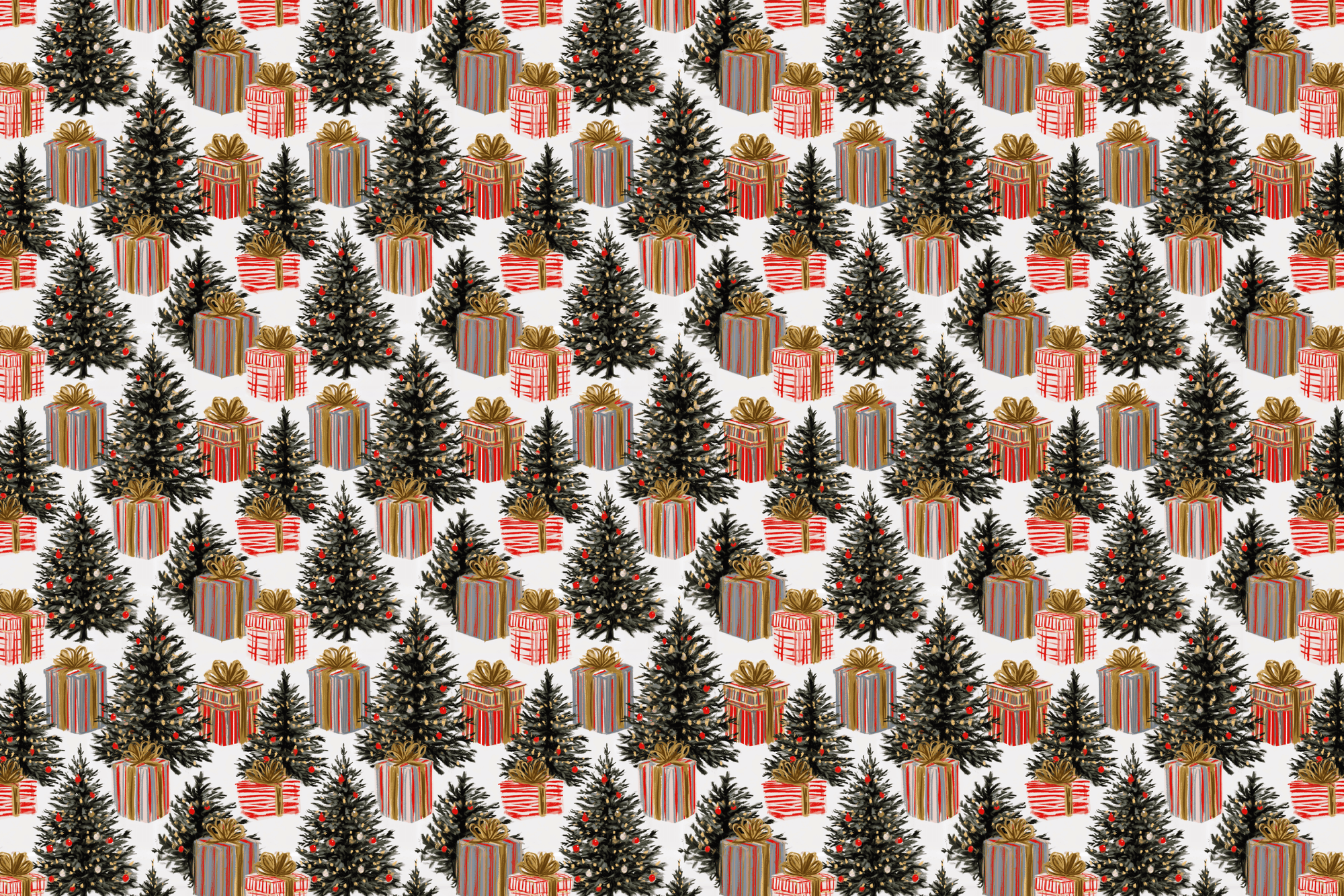Gilded Gifts & Painted Pines: Vintage Christmas Paper