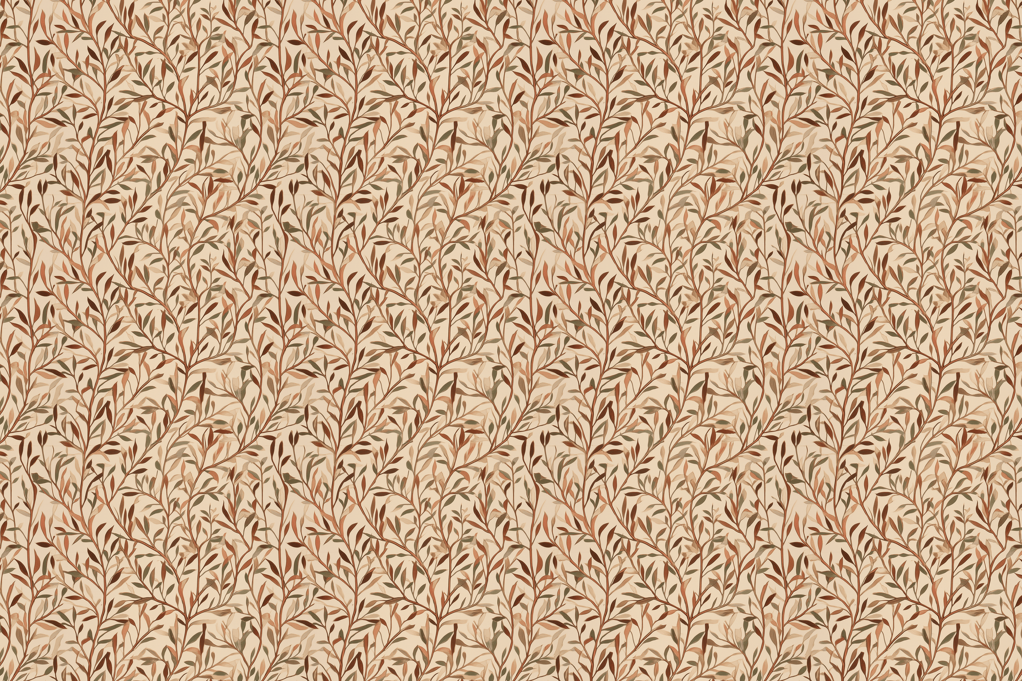 Whispering Willows: Brown Botanical Wrapping Paper