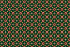Traditional vintage geometric pattern with ornate red, white, and gold floral motifs on forest green.