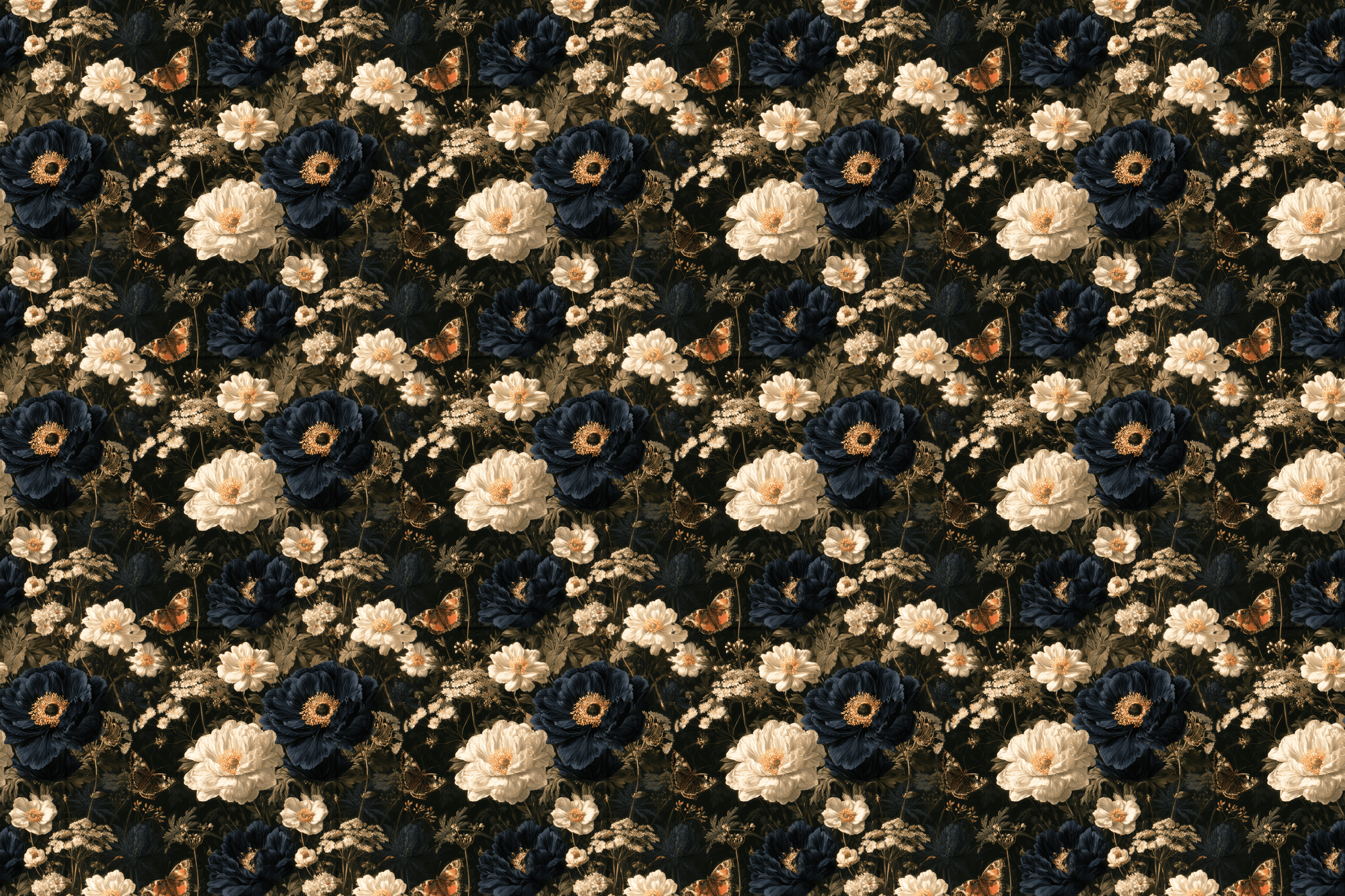 Botanical Bewitchment: Dark Floral Wrapping Paper