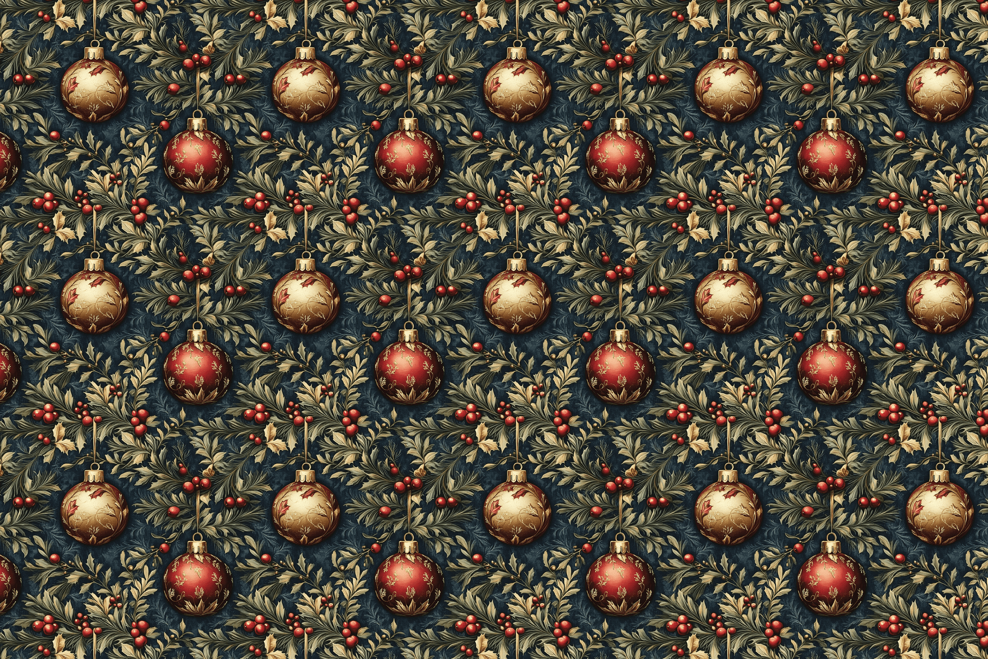 Gilded Garland: Holly Wrapping Paper
