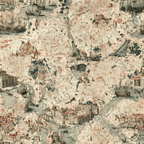 Vintage antique map pattern featuring historic coastal cities, old ships, and canals in warm sepia tones.