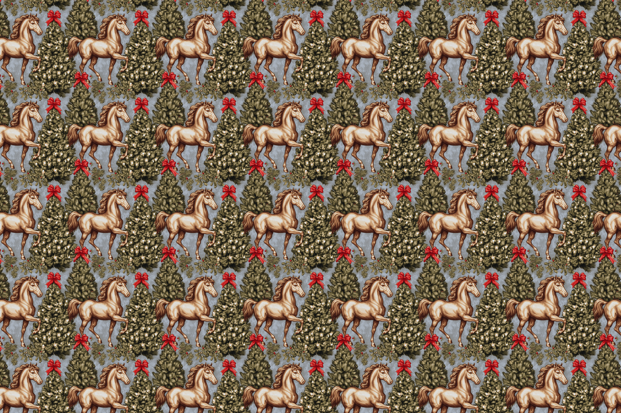 Saddle Slay: Horse Christmas Wrapping Paper