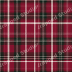 Festive red and forest green tartan plaid pattern with a classic rustic woven texture.