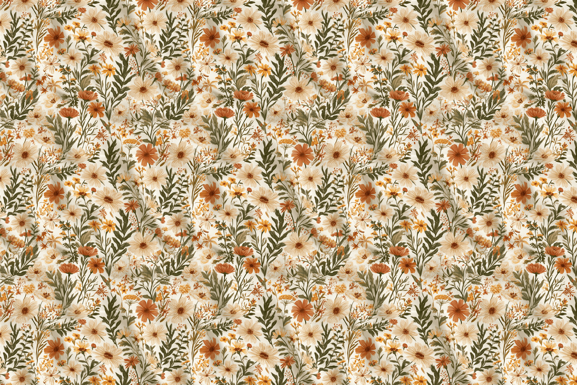 Whimsical Wildflowers: Autumn Botanical Wrapping Paper